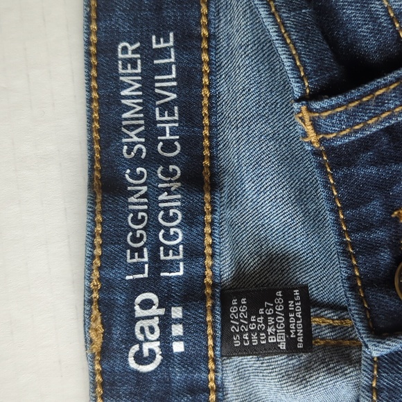 Gap Legging Skimmer Distressed Jeans 2 Blue 26R - Picture 3 of 16